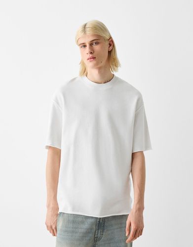 Camiseta Manga Corta Felpa Efecto Lavado Hombre L - Bershka - Modalova