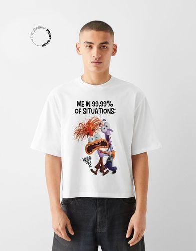 Camiseta Inside Out 2 Manga Corta Cropped Hombre Xs - Bershka - Modalova