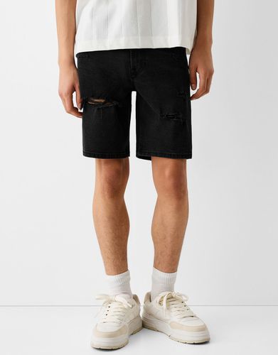 Bermuda Denim Rotos Hombre 38 - Bershka - Modalova