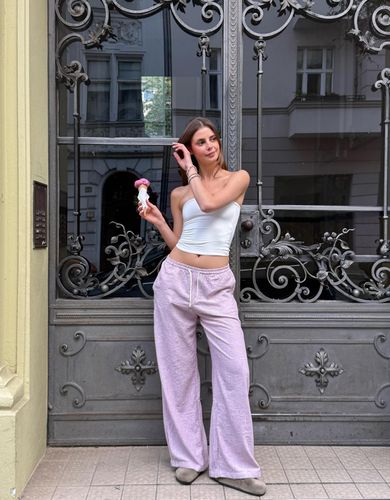 Stico Rayas Mujer Xl Burdeos" - Bershka - Modalova