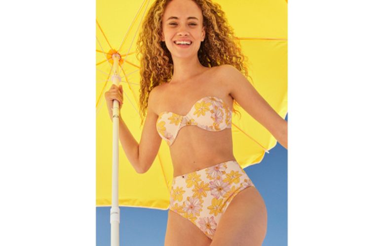 Braguita bikini alta en tejido estampado floral - Gisela - Braga alta bikini - Modalova