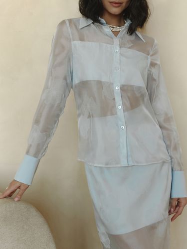 Semi-transparent blouse with floral pattern - Lichi - Modalova