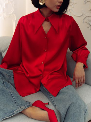 Cutout-neckline flowing blouse - Lichi - Modalova