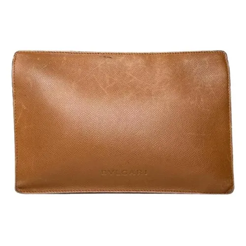 Pre-owned Vintage Leather Clutch - Bvlgari Vintage - Modalova
