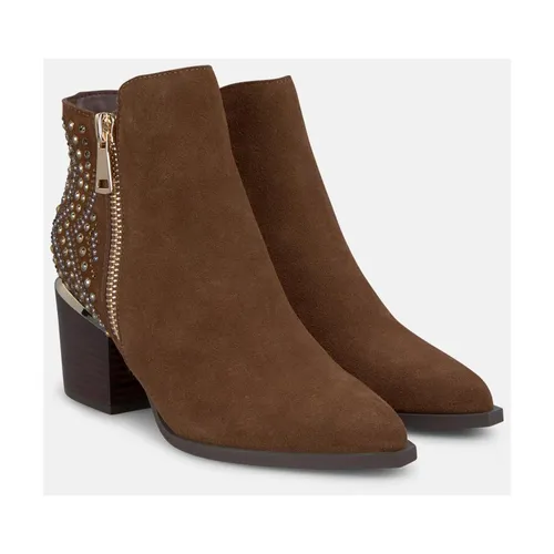 Heeled bootie rhinestone studs - Alma EN Pena - Modalova