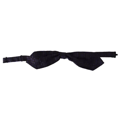 Blue Geometric Silk Adjustable Neck Papillon Tie - Dolce & Gabbana - Modalova