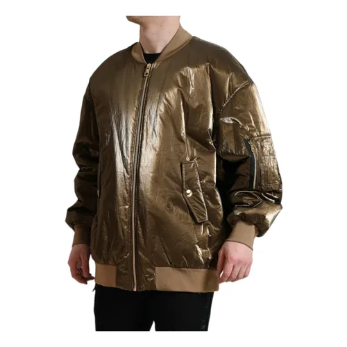Full Zip Nylon Bomber Jacket - Dolce & Gabbana - Modalova
