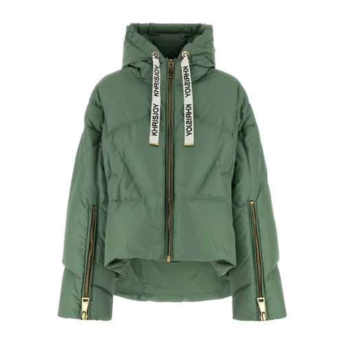 Stylish Sage Green Down Jacket - Khrisjoy - Modalova