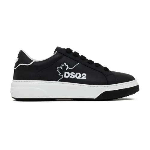 Black Bumper Sneakers with Maple Leaf Print - Dsquared2 - Modalova