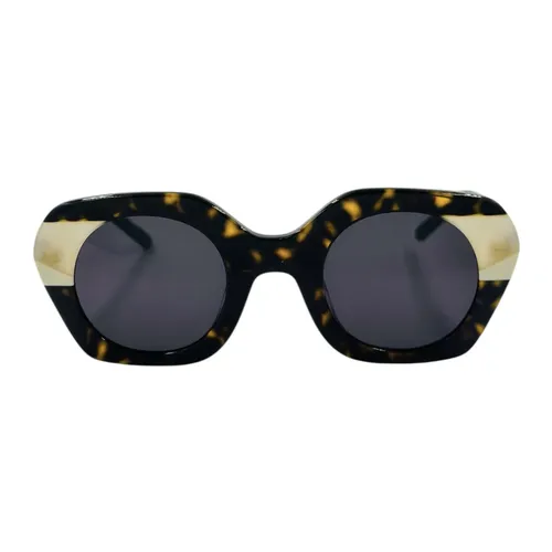 Hexagonal Handmade Sunglasses - Dark Brown - Kaleos - Modalova