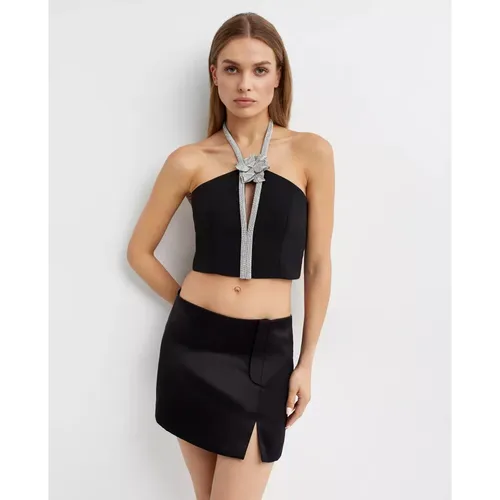Black Rose V-Neck Top - Nué - Modalova