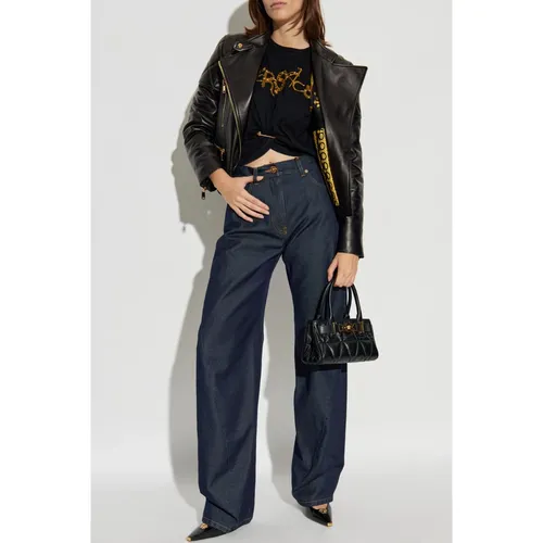 Leather jacket - Versace - Modalova