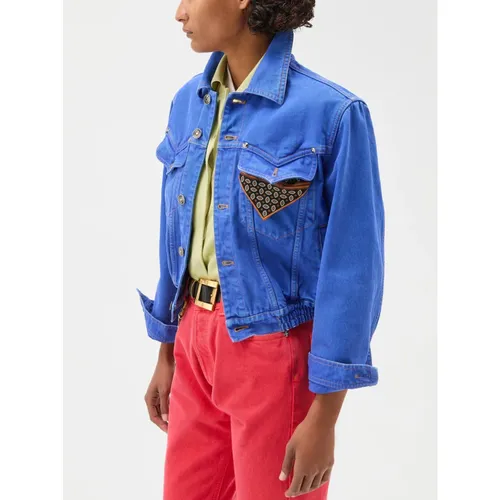 Denim Slim Blouson - Versace - Modalova