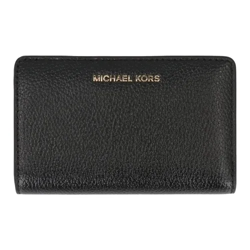 Grainy Leather Wallet with Snap Button - Michael Kors - Modalova