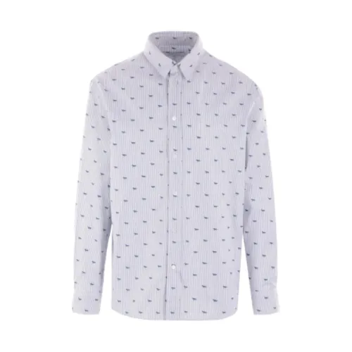 Fox Striped Casual Shirt - Maison Kitsuné - Modalova