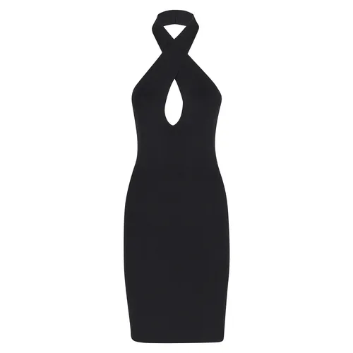 Mini Vestido Halter Cruzado - Federica Tosi - Modalova