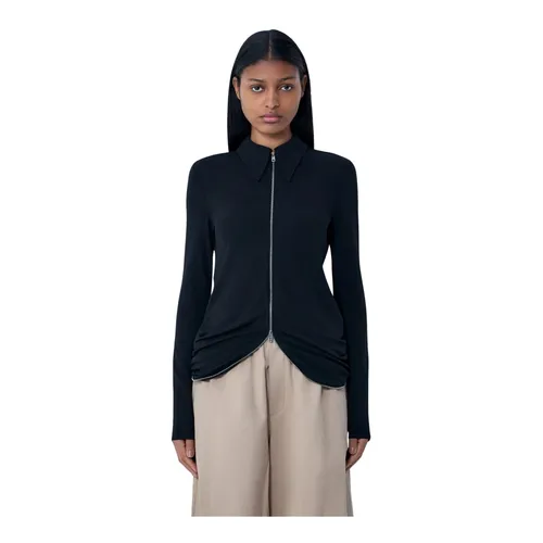 Zip-Front Collared Top - Alexander Wang - Modalova