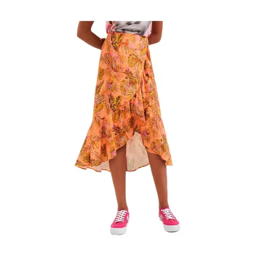 Vibrant Printed Linen-Blend Skirt - Desigual - Modalova