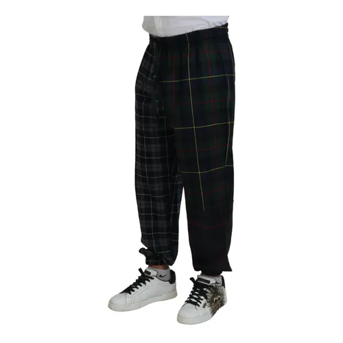 Checkered Wool Jogger Pants - Dolce & Gabbana - Modalova