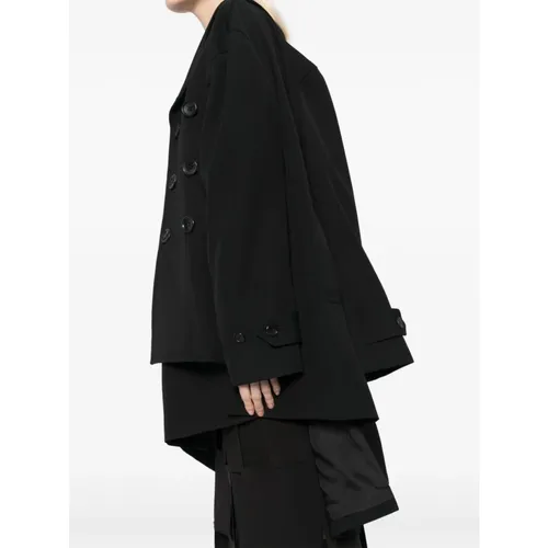 Double-Breasted Wool Coat - Comme des Garçons - Modalova