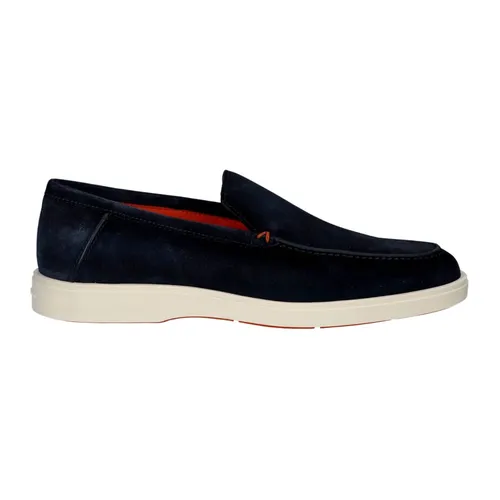 Blue Loafer with Orange Sole - Santoni - Modalova