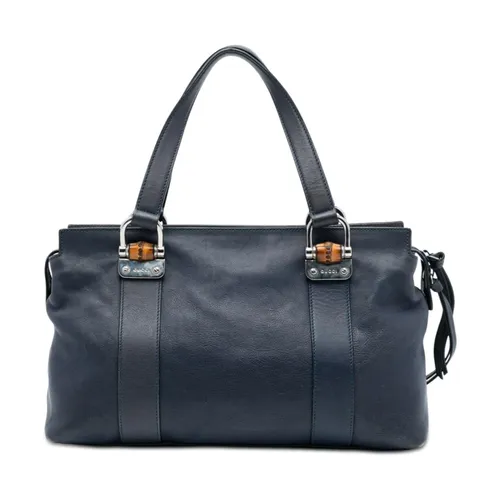 Pre-owned Leather Bamboo Handle Tote - Gucci Vintage - Modalova