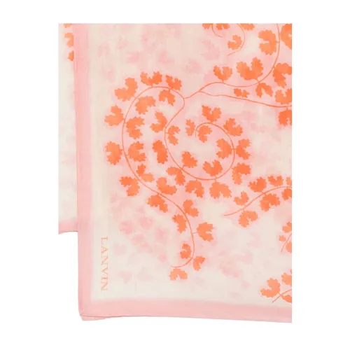 Fern-Leaf Print Silk Scarf - Lanvin - Modalova