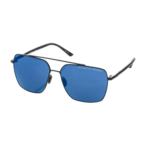 Black Titanium Sunglasses with Blue Mirrored Lenses - Porsche Design - Modalova