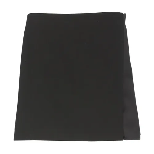 Black Wool Skirt with Side Buttons - Casablanca - Modalova