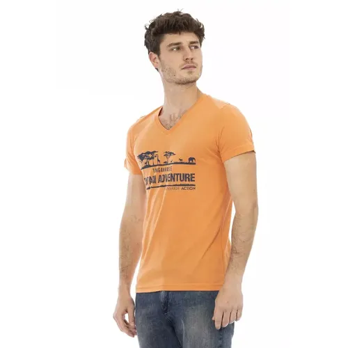 Action Orange V-Neck T-Shirt - Trussardi - Modalova