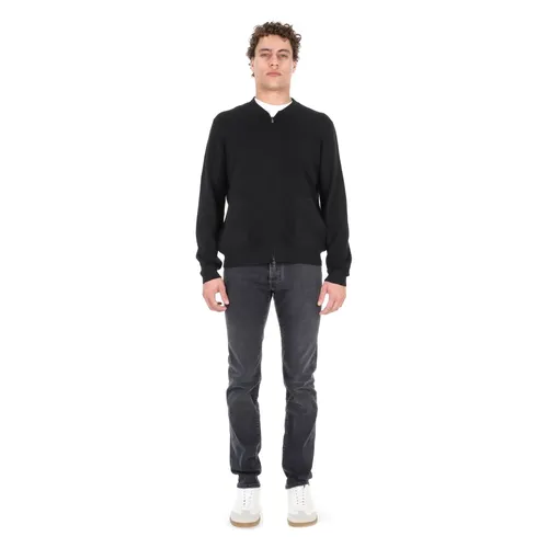 Full Zip Sweater with Baseball Collar - Drumohr - Modalova