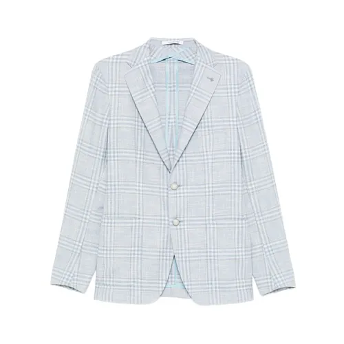 Checked Two-Button Jacket - Tagliatore - Modalova