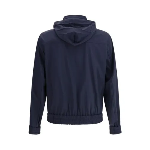 Polyamide Shell Jacket with Hood and Zip Front - Brunello Cucinelli - Modalova