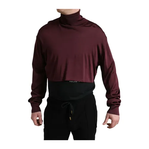 Maroon Turtleneck Pullover Sweater - Dolce & Gabbana - Modalova
