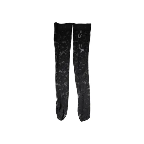 Floral Lace Sheer Pattern Stockings - Dolce & Gabbana - Modalova