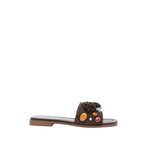 Suede Slide Sandals - Twinset - Modalova