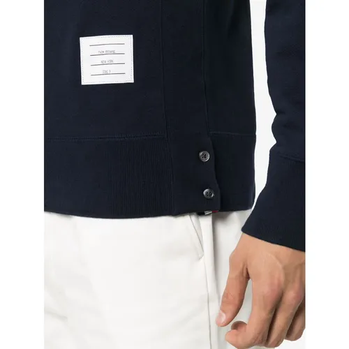 Blue Sweater with 4-Bar Stripe - Thom Browne - Modalova