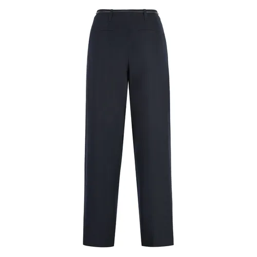 Belted Cropped Wool Blend Pants - Yves Salomon - Modalova