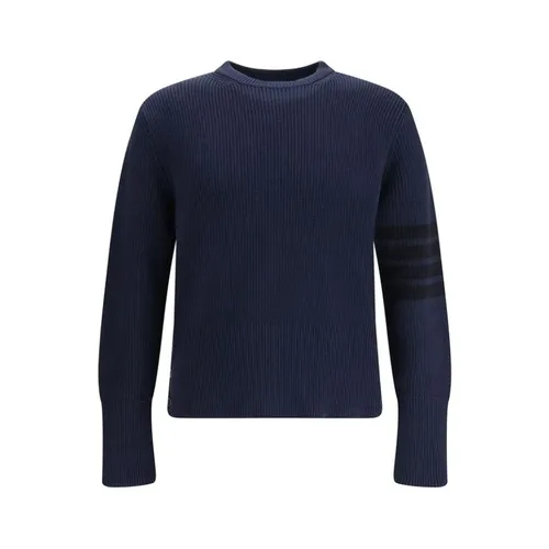 Cotton Sweatshirt with Ribbed Trims - Thom Browne - Modalova