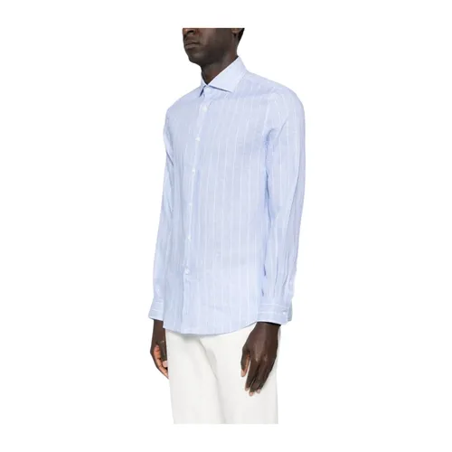 Striped Linen Shirt - Brunello Cucinelli - Modalova