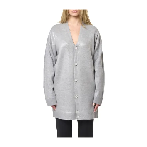 Grey Knit Cardigan Sweater - MM6 Maison Margiela - Modalova