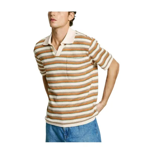 Striped Knit Polo Shirt - Pepe Jeans - Modalova