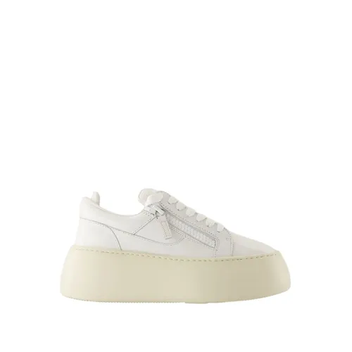 White Leather Maxi Sneakers - Giuseppe Zanotti - Modalova