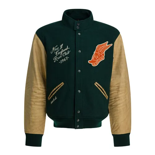 Varsity Wool/Leather Bomber Jacket - Polo Ralph Lauren - Modalova