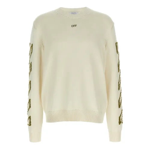 Suéter de Punto de Cuello Redondo - Off White - Modalova
