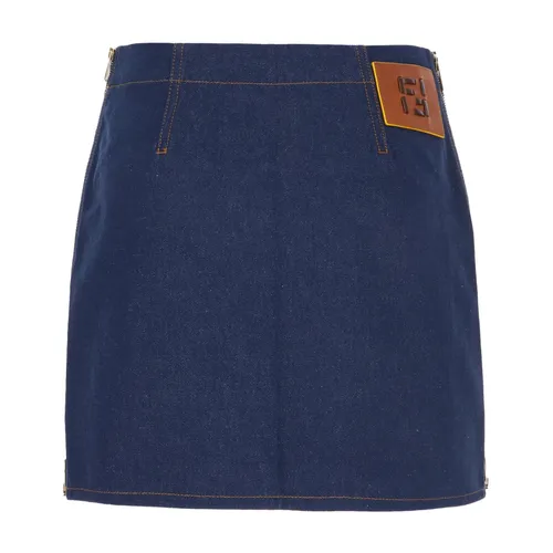 Denim Mini Skirt - Fendi - Modalova