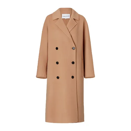 Camel Wool-Blend Coat - Stand Studio - Modalova
