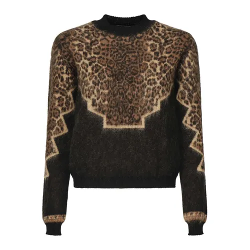 Ribbed Crew Neck Sweater in Black - Dondup - Modalova