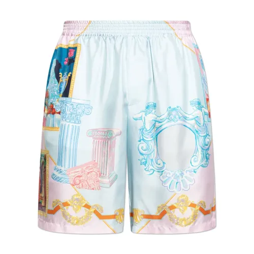 Silk Twill Shorts - Versace - Modalova