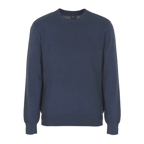 Crew-neck jumper in wool blend - Armani Exchange - Modalova